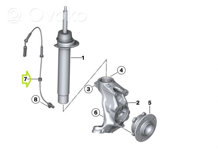BMW 2 F22 F23 Capteur de vitesse de roue ABS 6884422