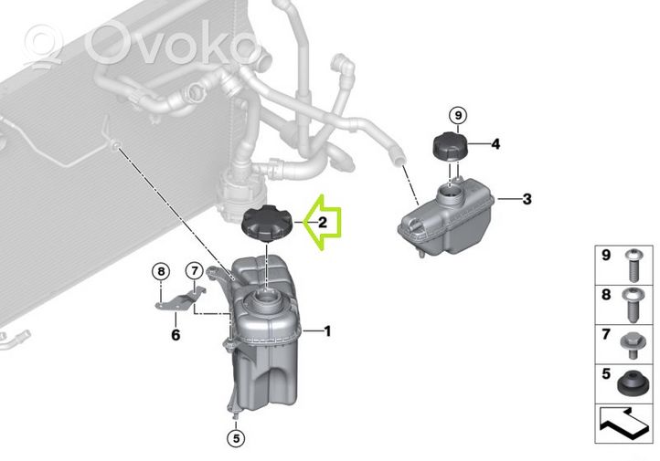 BMW M3 F80 Aušinimo skysčio išsiplėtimo bakelio dangtelis 7639021