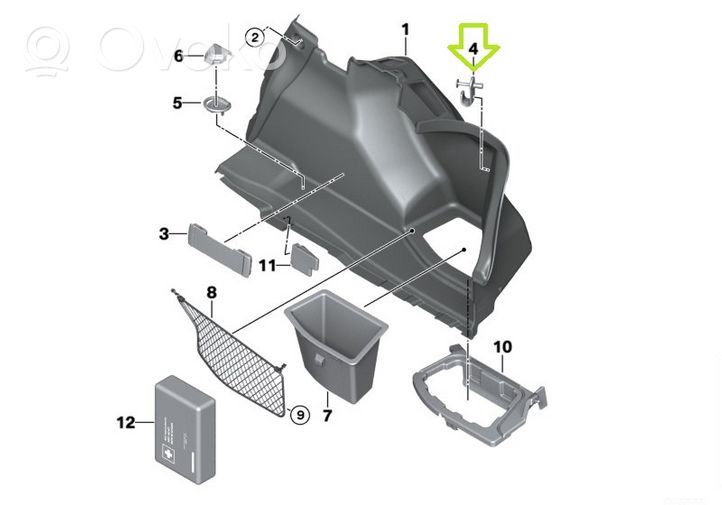 BMW 2 F22 F23 Muu vararenkaan verhoilun elementti 7258562