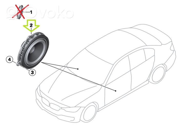 BMW 4 F32 F33 Altoparlante portiera anteriore 9264944