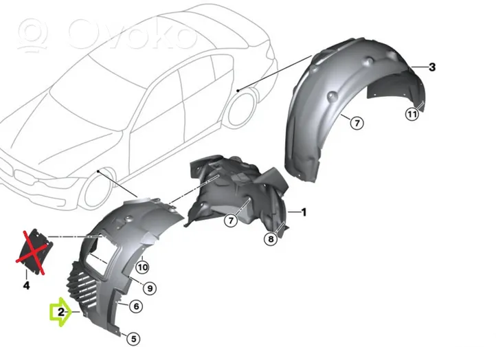 BMW M3 F80 Pare-boue passage de roue avant 8054280