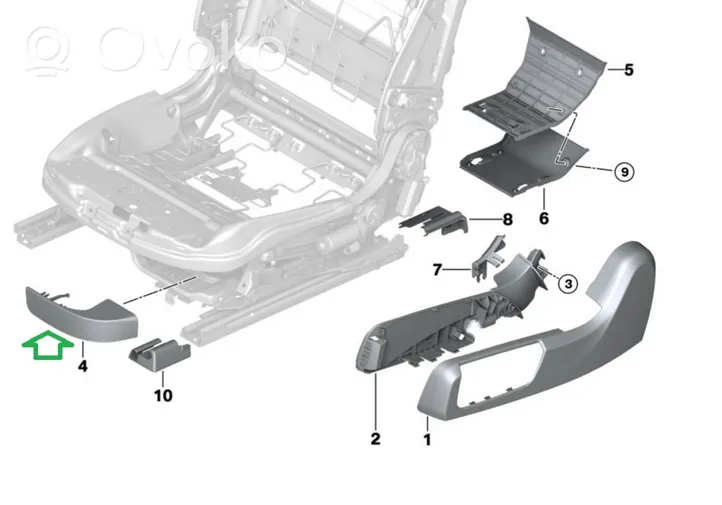 BMW 4 F32 F33 Rivestimento sedile 7284015