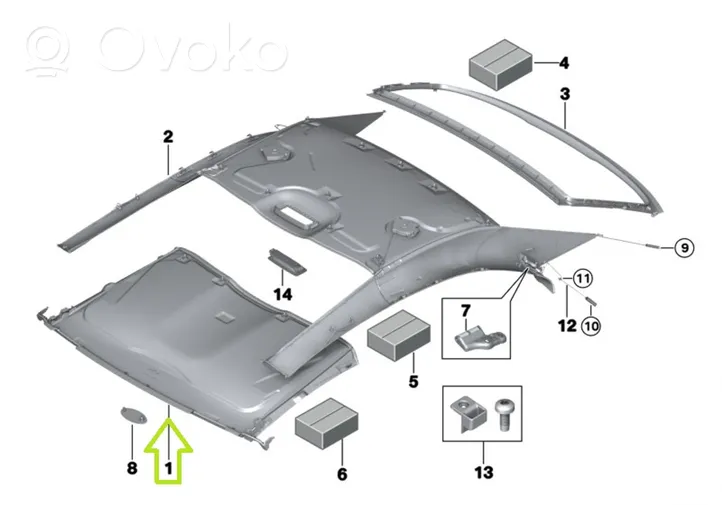 BMW 4 F32 F33 Ciel de toit 7313150