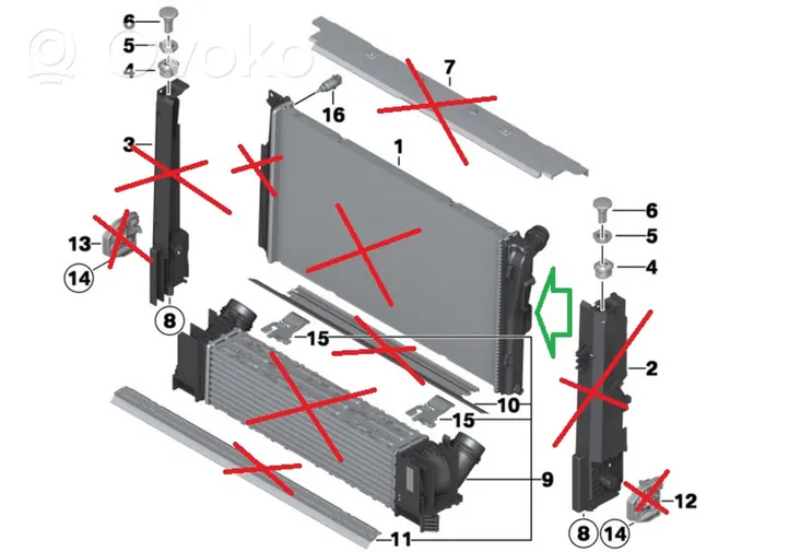 BMW 4 F32 F33 Fixation de radiateur M155097