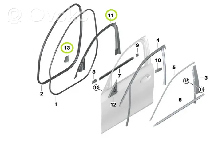 BMW 3 G20 G21 Rivestimento modanatura del vetro della portiera anteriore 9483230