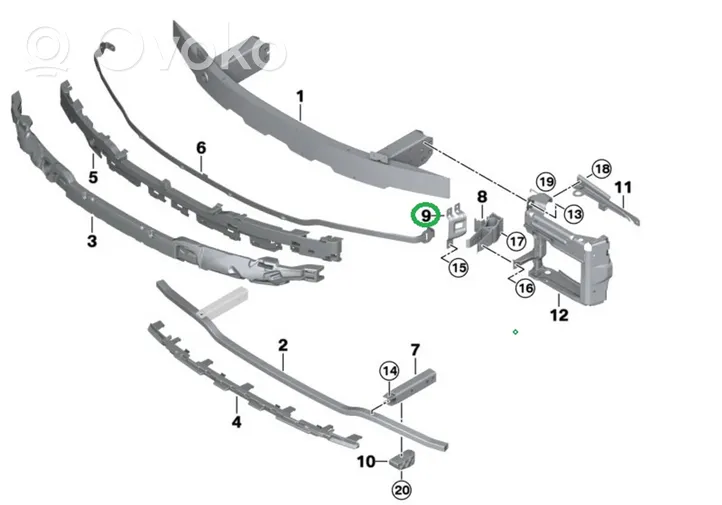 BMW 3 G20 G21 Renfort de pare-chocs avant 7422224