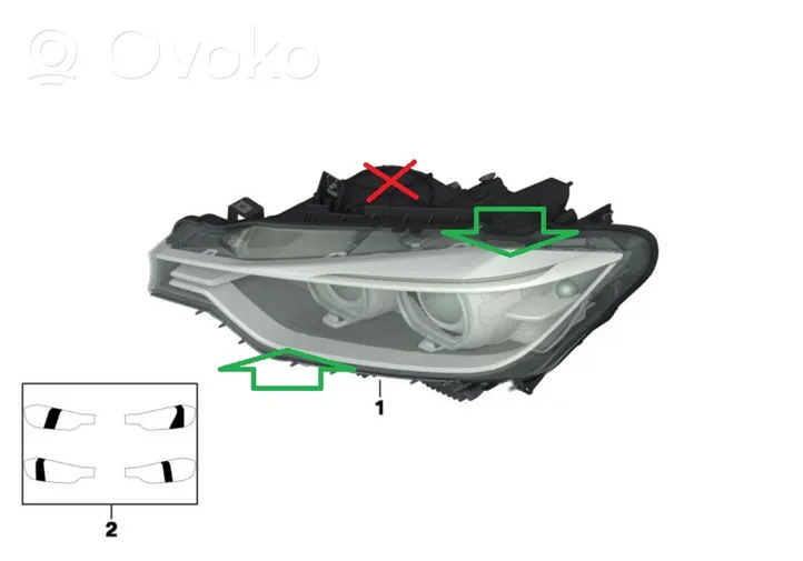 BMW 3 F30 F35 F31 Klosze lamp przednich 7338702