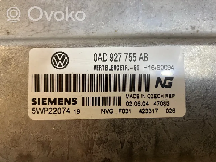 Volkswagen Touareg I Steuergerät Verteilergetriebe 0AD927755AB