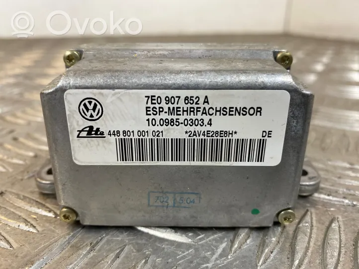 Volkswagen Touareg I ESP (elektroniskās stabilitātes programmas) sensors (paātrinājuma sensors) 7E0907652A
