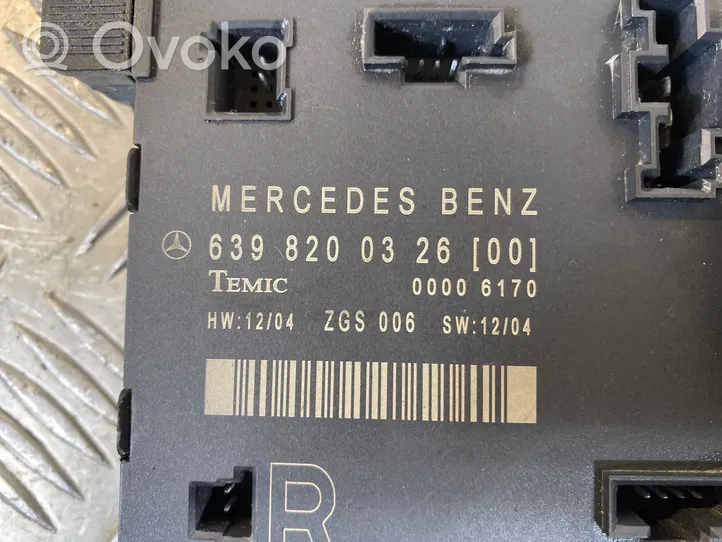 Mercedes-Benz Vito Viano W639 Door control unit/module 6398200326