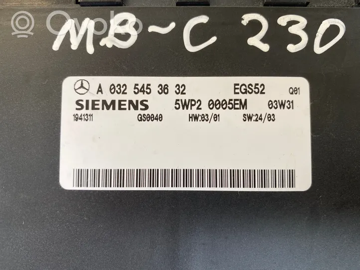 Mercedes-Benz C W203 Module de contrôle de boîte de vitesses ECU A0325453632