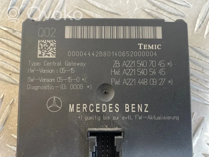 Mercedes-Benz S W221 Centrinio užrakto valdymo blokas A2215405445