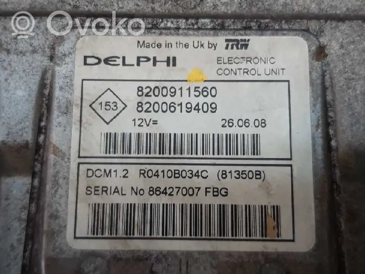 Renault Clio III Calculateur moteur ECU 8200911560