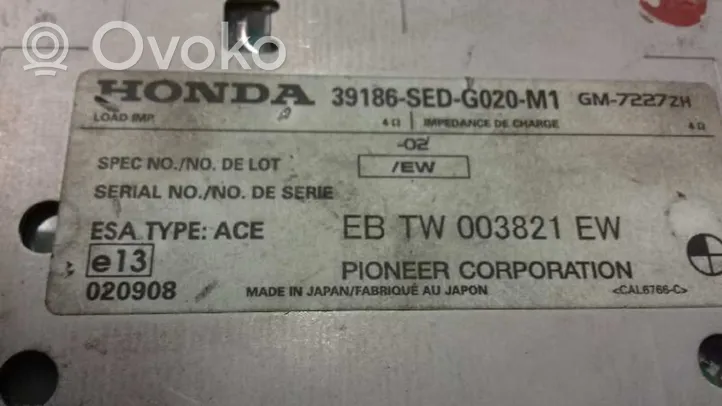 Honda Accord Radio/CD/DVD/GPS-pääyksikkö GM7227ZH
