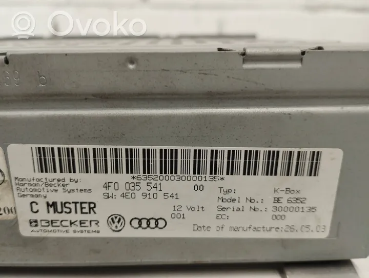 Audi A6 S6 C6 4F Radio/CD/DVD/GPS-pääyksikkö 4F0035541