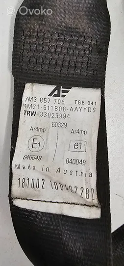 Ford Galaxy Pas bezpieczeństwa fotela przedniego 7M3857706