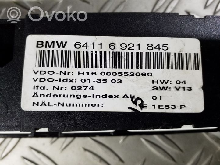 BMW 3 E46 Oro kondicionieriaus/ klimato/ pečiuko valdymo blokas (salone) 64116921845