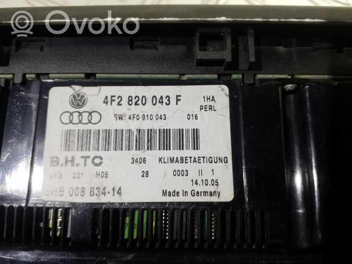 Audi A6 S6 C6 4F Ilmastoinnin ohjainlaite 4F0910043