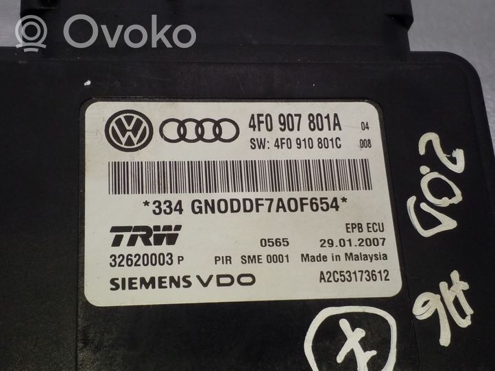 Audi A6 S6 C6 4F Rankinio stabdžio valdymo blokas 4F0907801A