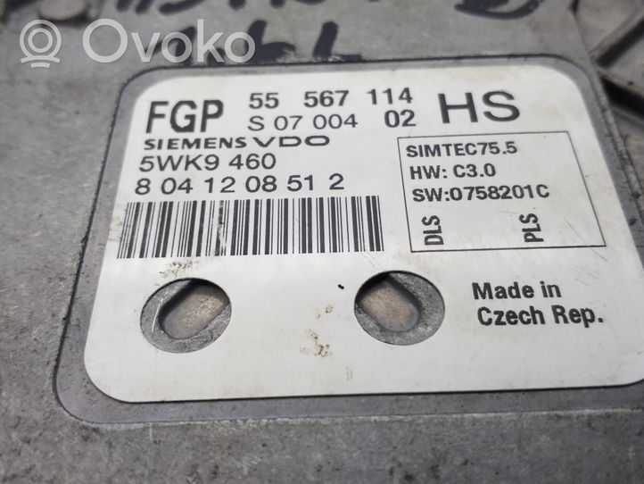 Opel Astra H Unité de commande, module ECU de moteur 55567114HS