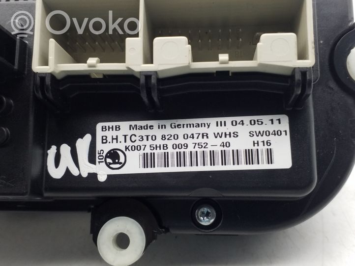 Skoda Octavia Mk2 (1Z) Блок управления кондиционера воздуха / климата/ печки (в салоне) 3T0820047R