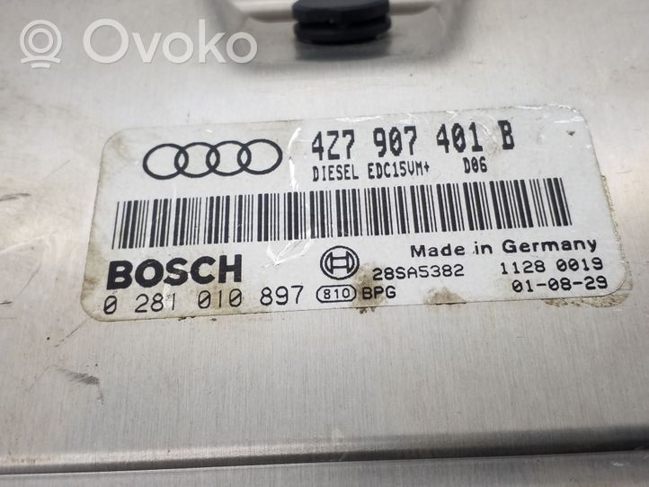 Audi A6 Allroad C5 Moottorin ohjainlaite/moduuli (käytetyt) 4Z7907401B