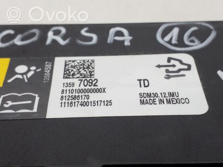 Opel Corsa E Oro pagalvių valdymo blokas 13597092