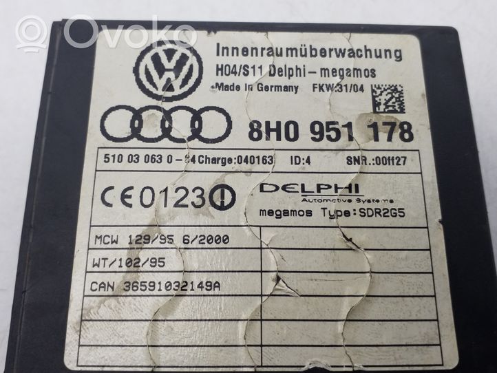 Audi A4 S4 B6 8E 8H Boîtier module alarme 8H0951178