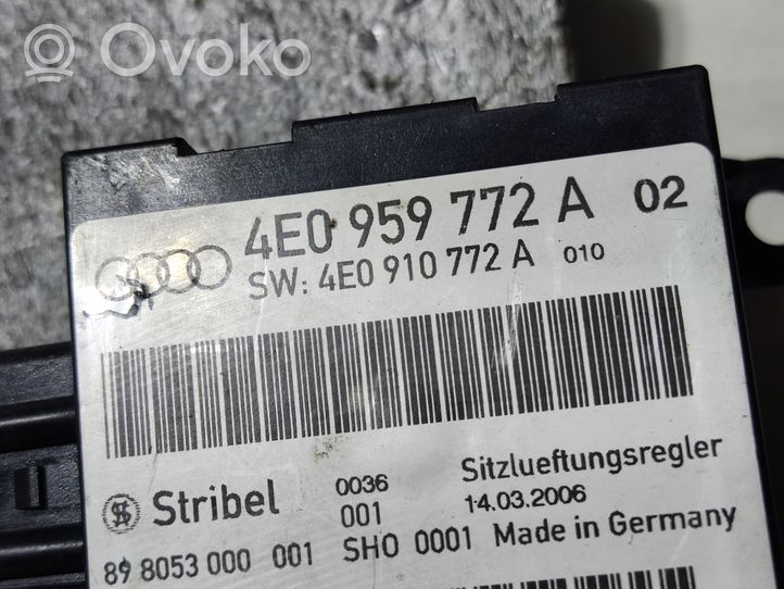Audi A8 S8 D3 4E Modulo di controllo sedile 4E0959772A