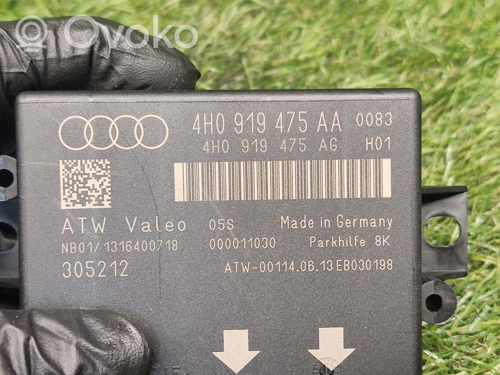 Audi A6 C7 Pysäköintitutkan (PCD) ohjainlaite/moduuli 4H0919475AA