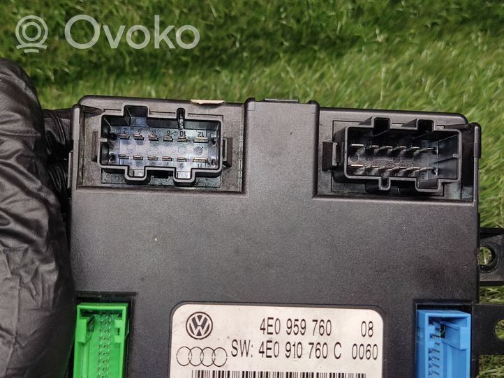 Audi A8 S8 D3 4E Modulo di controllo sedile 4E0959760