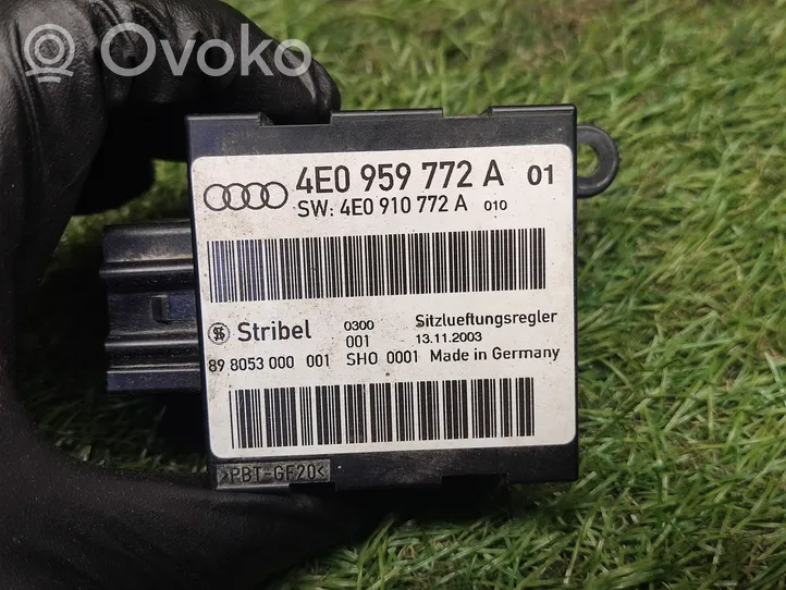 Audi A8 S8 D3 4E Istuimen säädön moduuli 4E0959772A