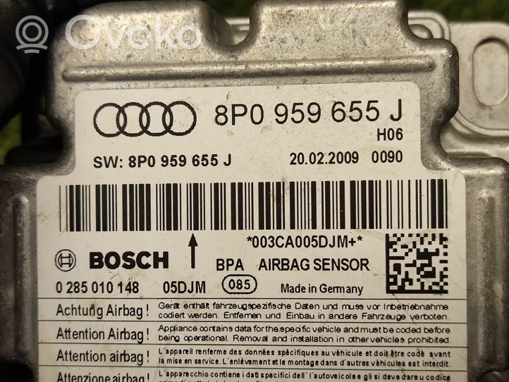 Audi A3 S3 A3 Sportback 8P Module de contrôle airbag 8P0959655J