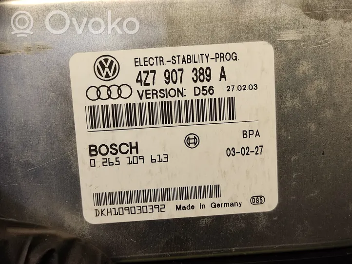 Audi A6 Allroad C5 ESP (stabilitātes sistēmas) vadības bloks 4Z7907389A