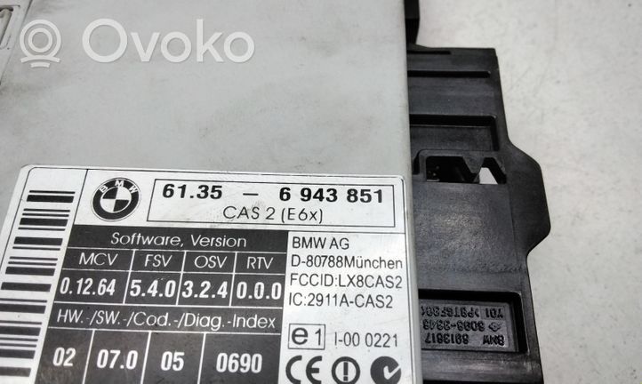 BMW 5 E60 E61 Moduł / Sterownik CAS 6943851