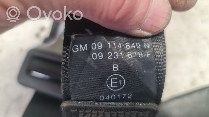 Opel Corsa C Takaistuimen turvavyön solki 09114849N