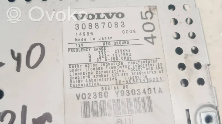 Volvo S40, V40 Radio/CD/DVD/GPS-pääyksikkö 30887083