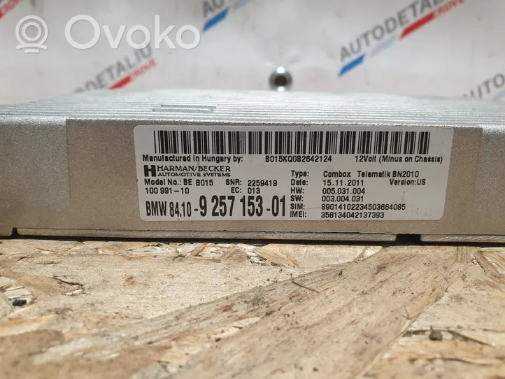 BMW 7 F01 F02 F03 F04 Moduł / Sterownik Bluetooth 9257153