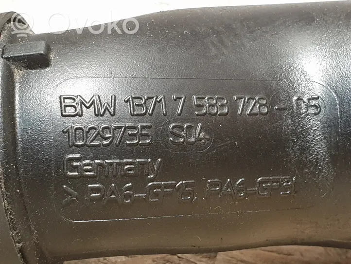 BMW 5 F10 F11 Tube d'admission de tuyau de refroidisseur intermédiaire 7583728