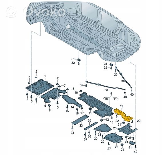 Audi A8 S8 D5 Osłona tylna podwozia 4N4825215H