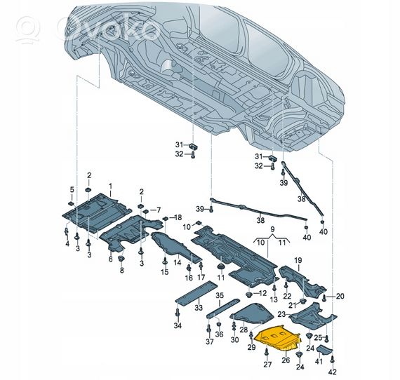 Audi A8 S8 D5 Osłona tylna podwozia 4N0825217B