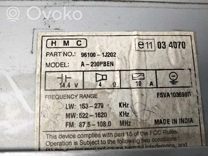 Hyundai i20 (PB PBT) Hi-Fi-äänentoistojärjestelmä 961001J202