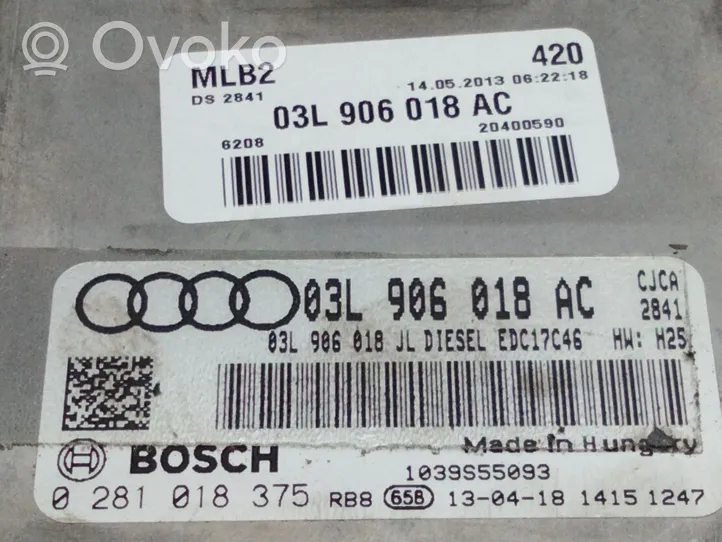 Audi A5 Sportback 8TA Calculateur moteur ECU 03L906018AC