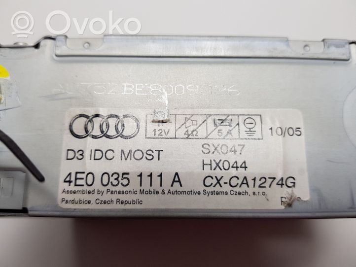 Audi A8 S8 D3 4E CD/DVD-vaihdin 4E0035111A