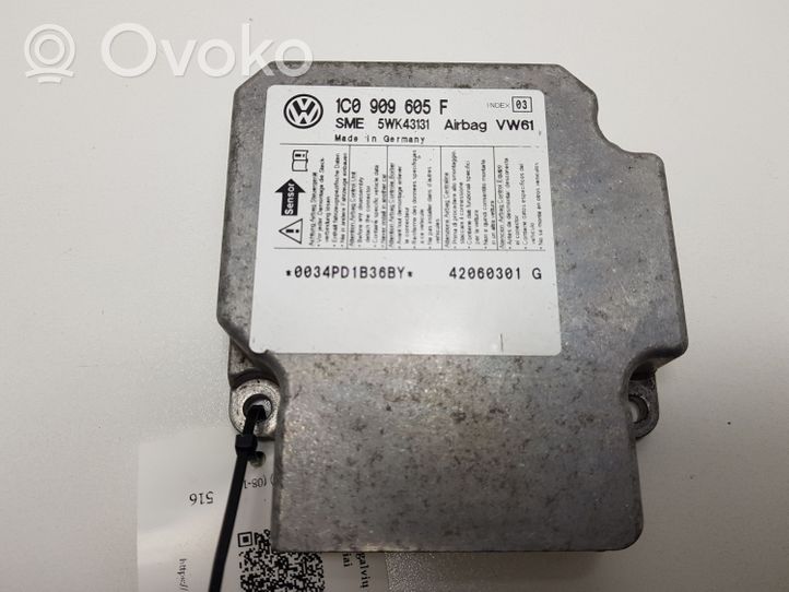 Skoda Superb B6 (3T) Module de contrôle airbag 1C0909605F