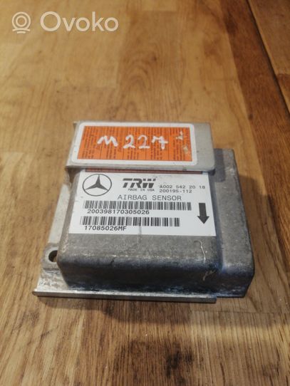 Mercedes-Benz ML W163 Centralina/modulo airbag 