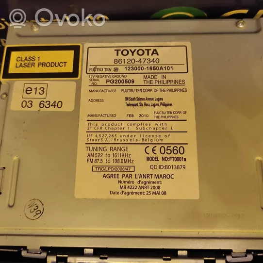 Toyota Prius (NHW20) Unité principale radio / CD / DVD / GPS 8612047340