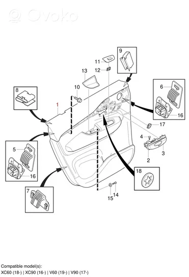 Volvo XC90 Verkleidung Tür hinten 31490411