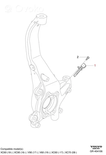 Volvo XC60 Czujnik prędkości obrotowej koła ABS 31362356