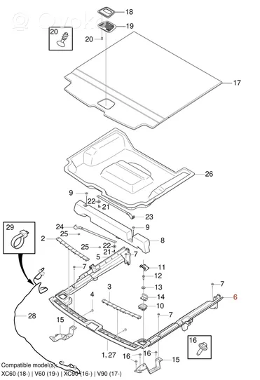 Volvo XC60 Other trunk/boot trim element 32205625